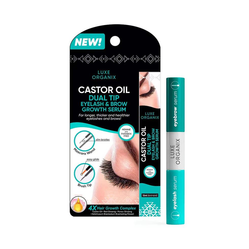 Luxe Organix Castor Oil Dual Tip Eyelash and Eyebrow Growth Serum
