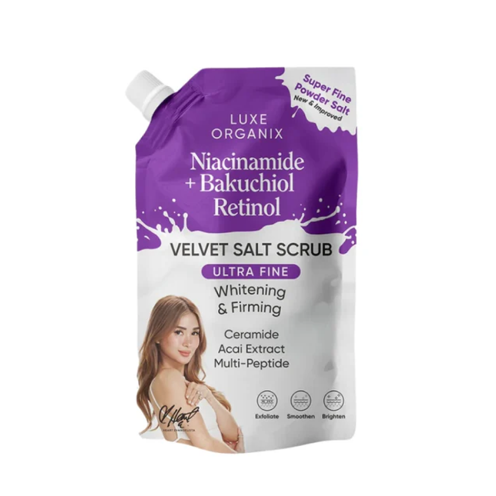 LUXE ORGANIX Niacinamide + Bakuchiol Retinol Velvet Salt Scrub 300g
