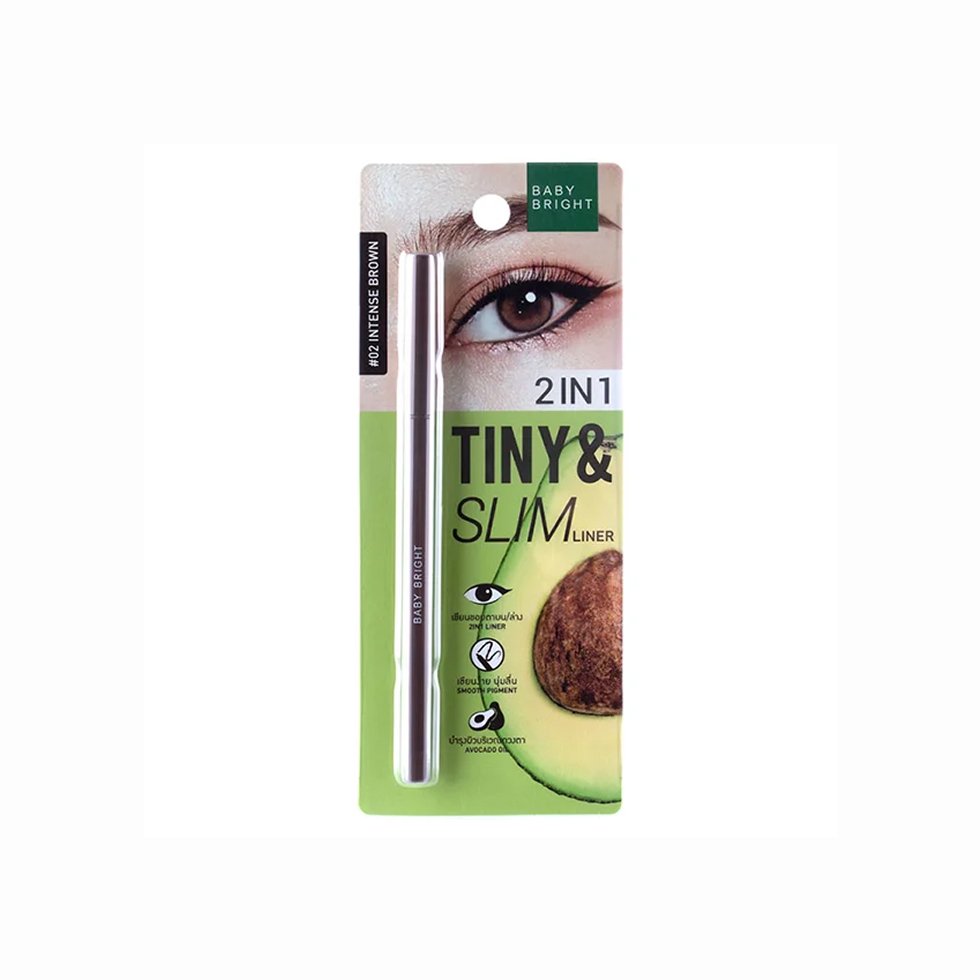 Baby Bright 2 IN 1 Thin & Slim Eyeliner - 01 Intense Brown