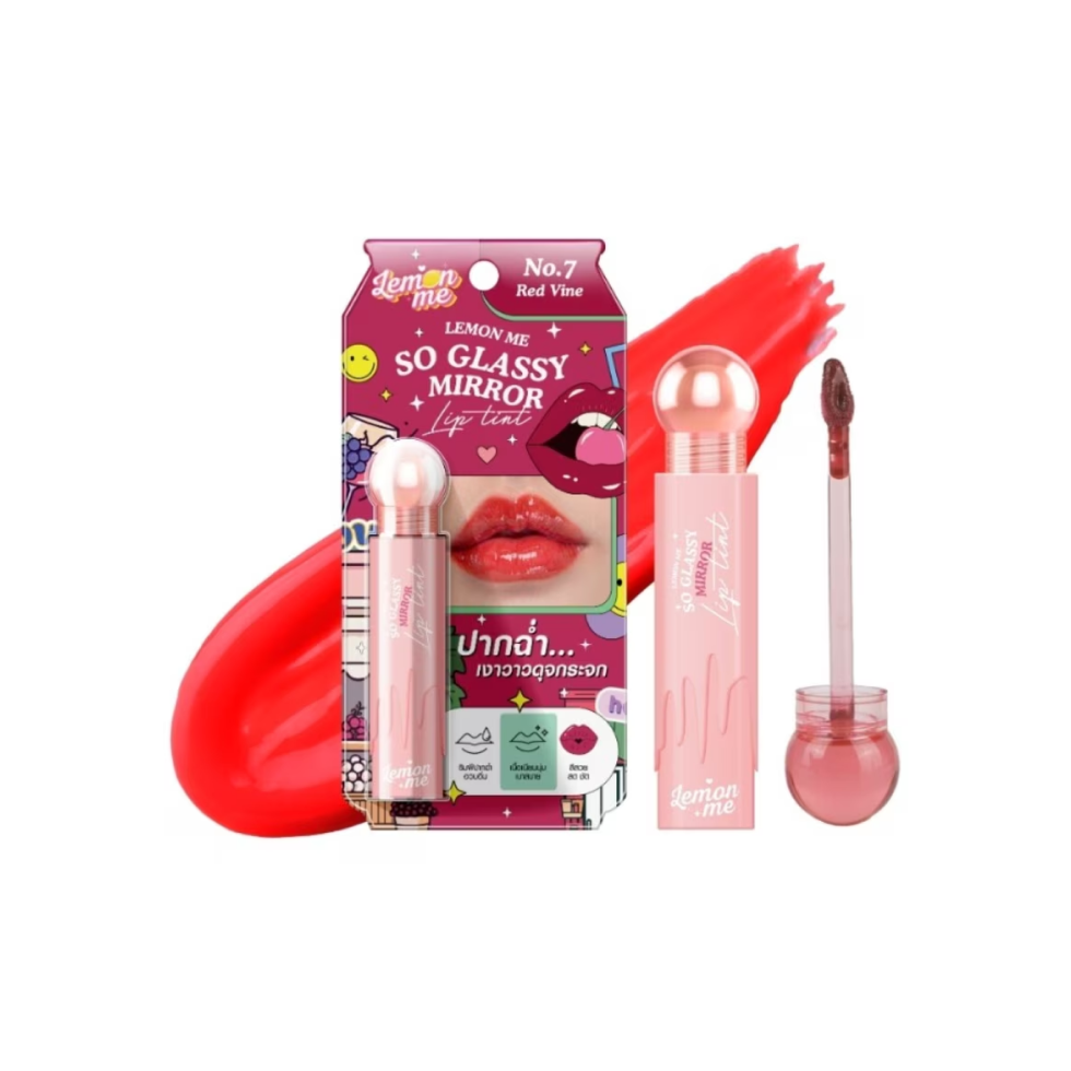 Lemon Me So Glassy Mirror Lip Tint 07 Red Vine