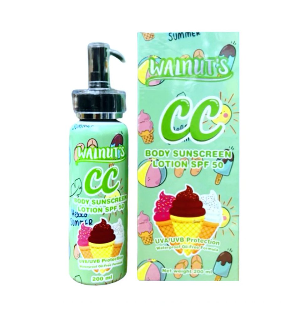 Walnut's CC Body Sunscreen Lotion - Green