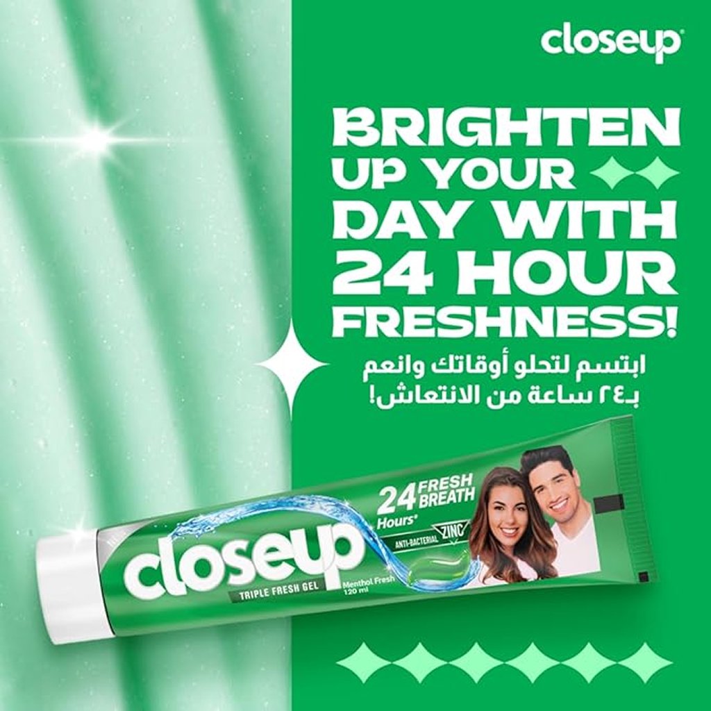 Closeup Triple Fresh Toothpaste Gel Menthol Fresh - 75ml