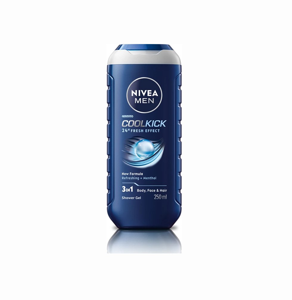 Nivea Men Cool Kick 24H Fresh Effect 3in1 Shower Gel - 250ml