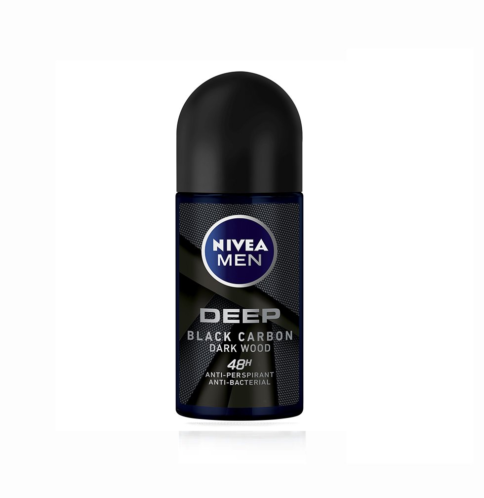 Nivea Men Deodorant Roll On Deep Black Carbon Dark Wood