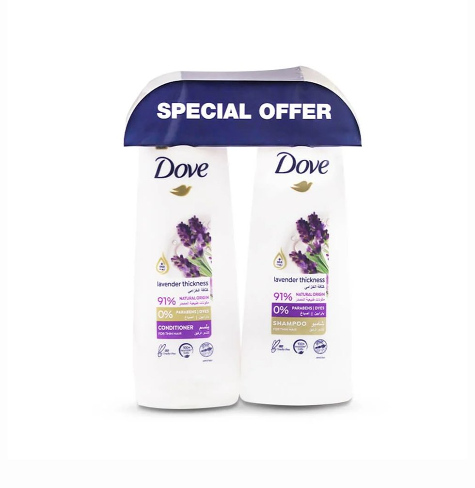 Dove Lavender Thickness Shampoo + Conditioner - 400ml (Pack of 2)