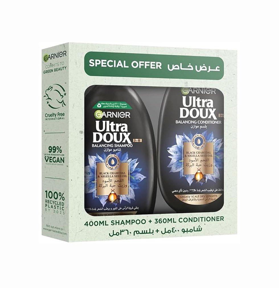 Garnier Ultra Doux Balancing Shampoo 400ml + Conditioner 360ml