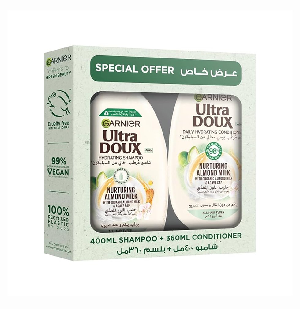 Garnier Ultra Doux Daily Hydrating Shampoo 400ml + Conditioner 360ml