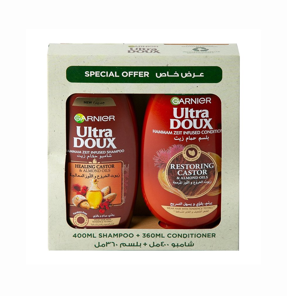 Garnier Ultra Doux Hammam Zeit Infused Shampoo 400ml + Conditioner 360ml