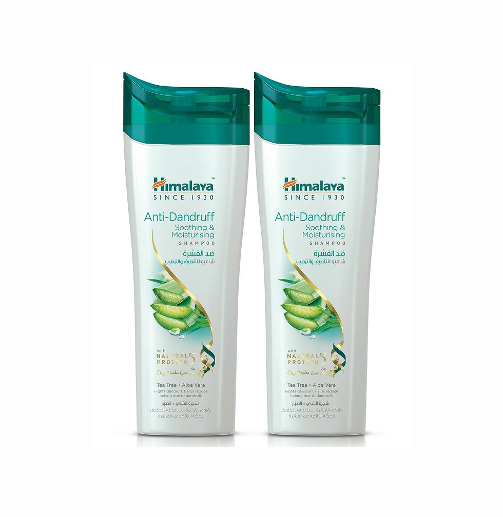 Himalaya Anti Dandruff Soothing & Moisturising Tea Tree + Aloe Vera Shampoo 2 x 400ml