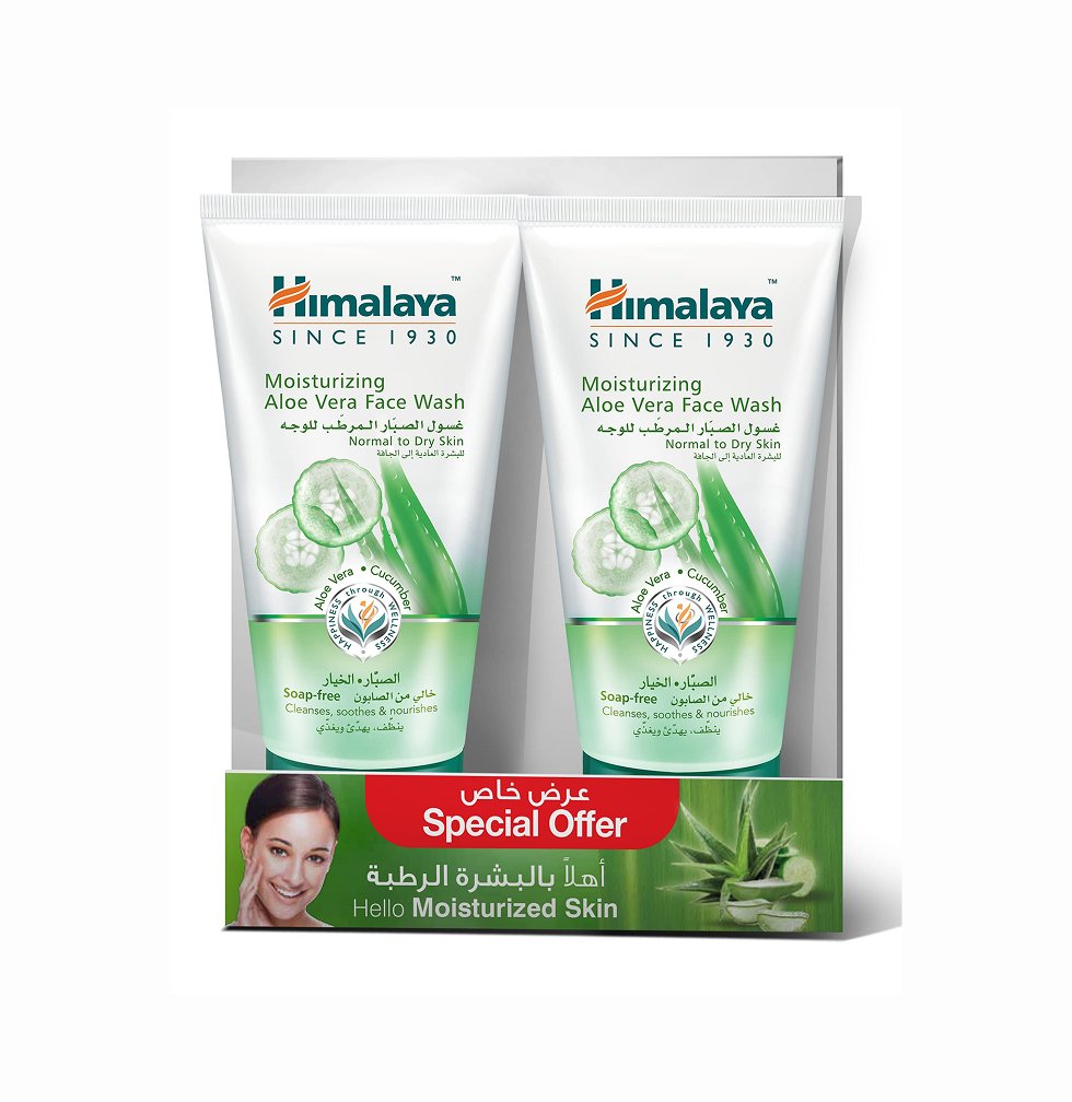Himalaya Moisturizing Aloe Vera Face Wash 2 x 150 ml