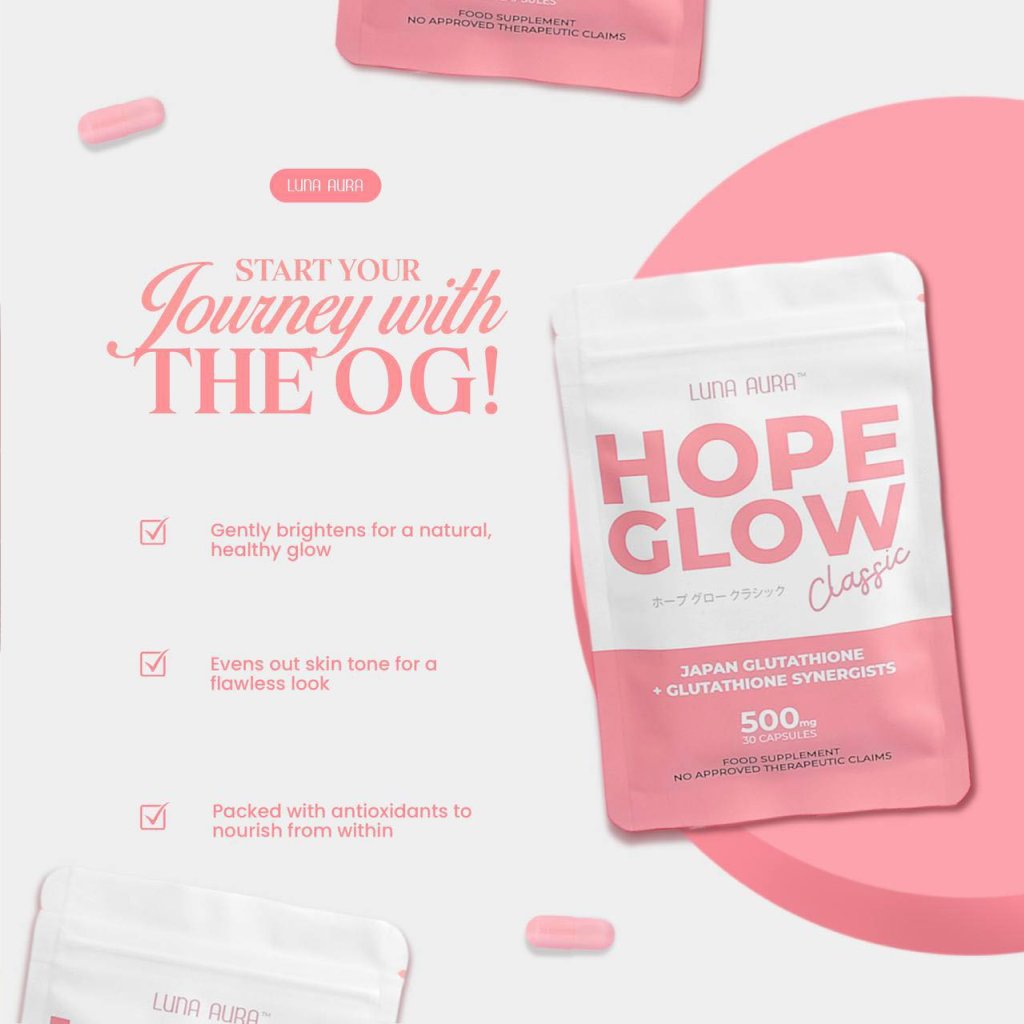 Luna Aura Hope Glow Classic Japan Glutathione + Glutathione Synergistic 500mg - 30 Capsules