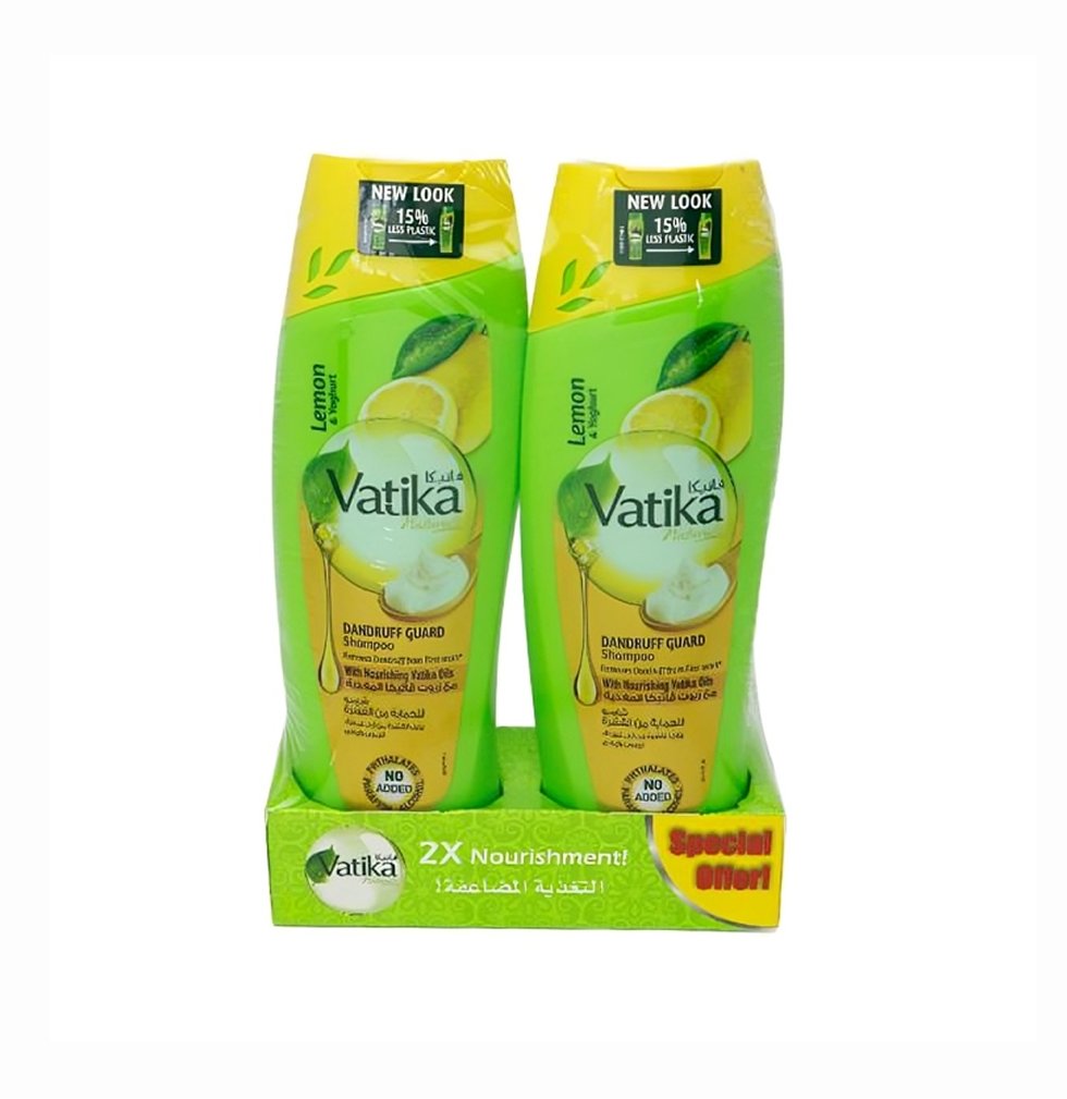 Vatika Lemon & Yogurt Dandruff Guard Shampoo 2 X 400ml - 6 pcs