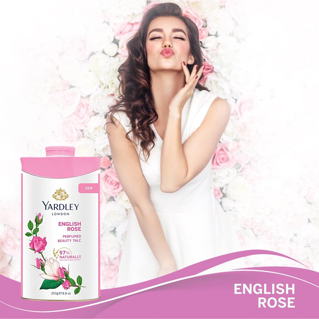 Yardley London English Rose & Lavender Perfumed Talc - 250g x 2