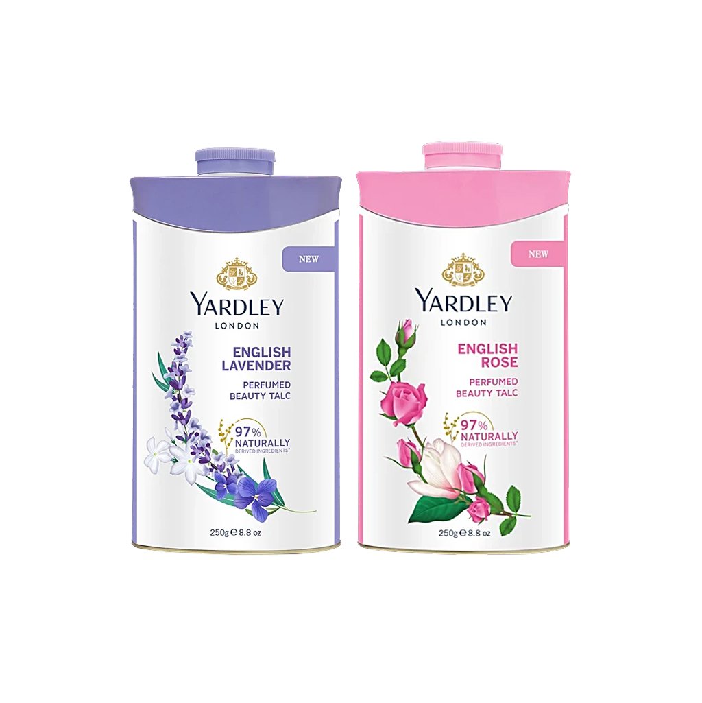 Yardley London English Rose & Lavender Perfumed Talc - 250g x 2