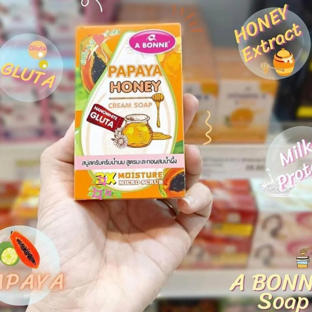 A Bonne Papaya Honey Cream Soap (000223)
