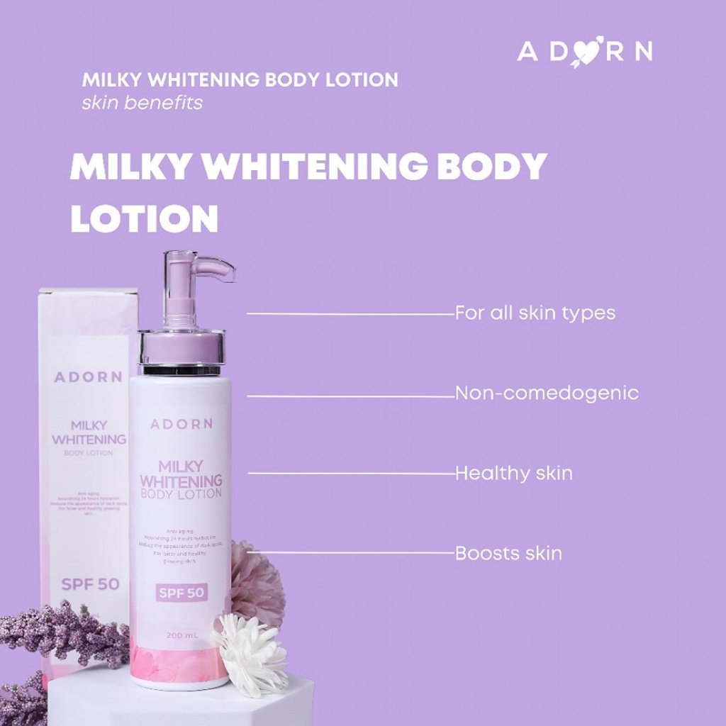 Adorn Milky Whitening Body Lotion Spf50 200ml