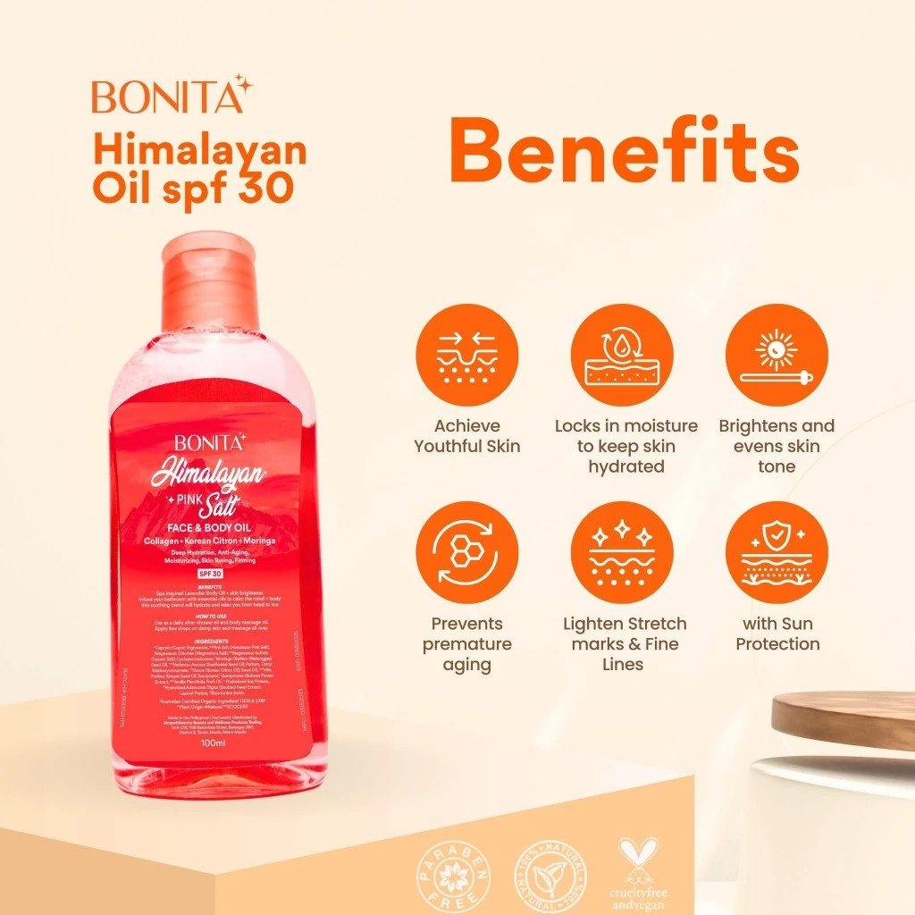 Bonita Himalayan Pink Salt Face & Body Oil 100ml