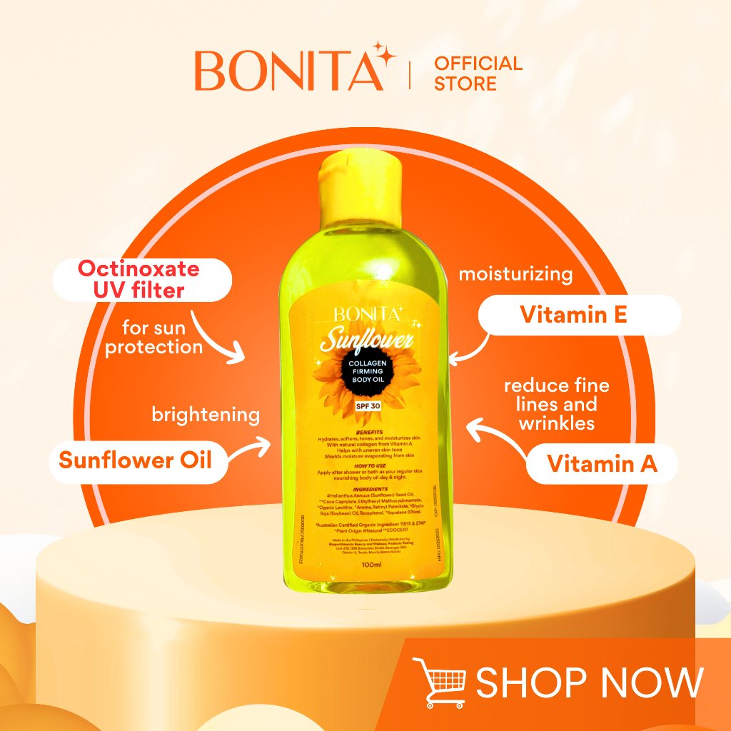 Bonita Sunflower Collagen Body Oil 100ml
