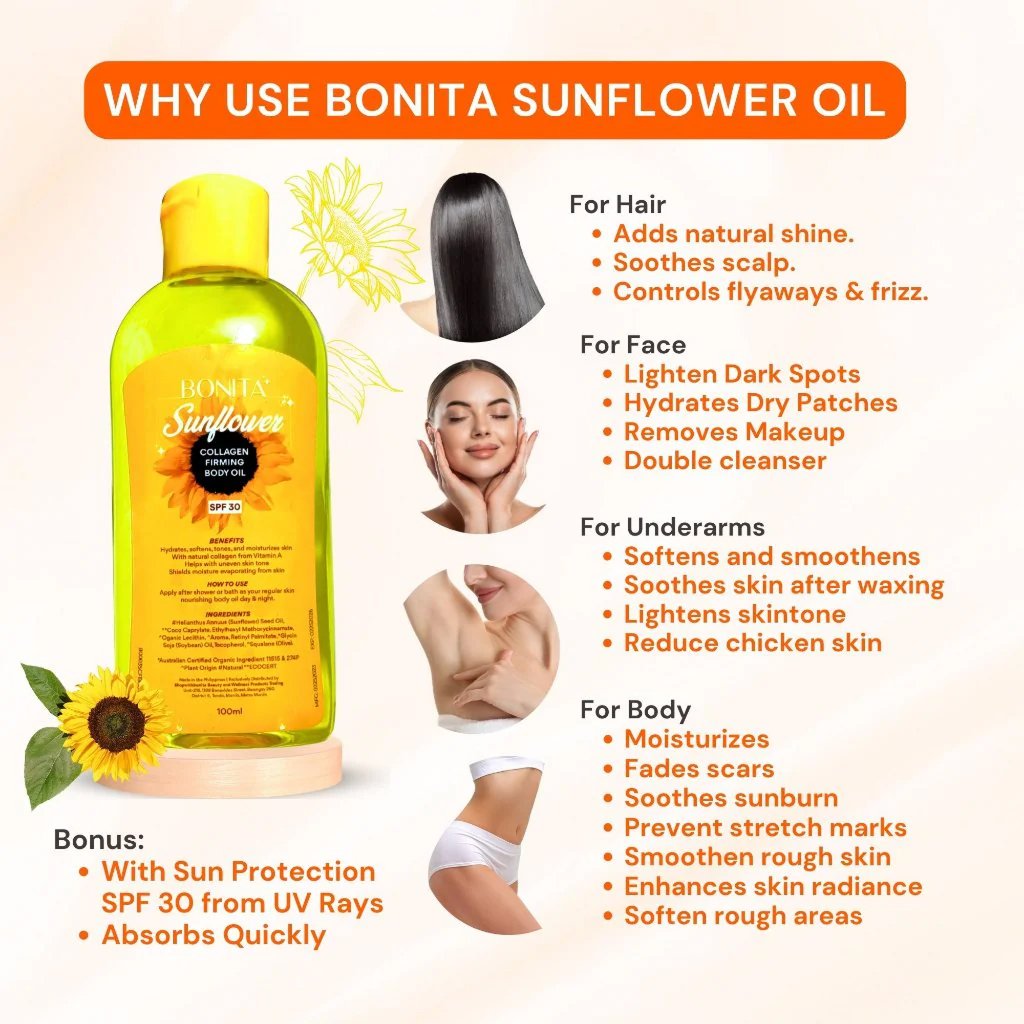Bonita Sunflower Collagen Body Oil 100ml