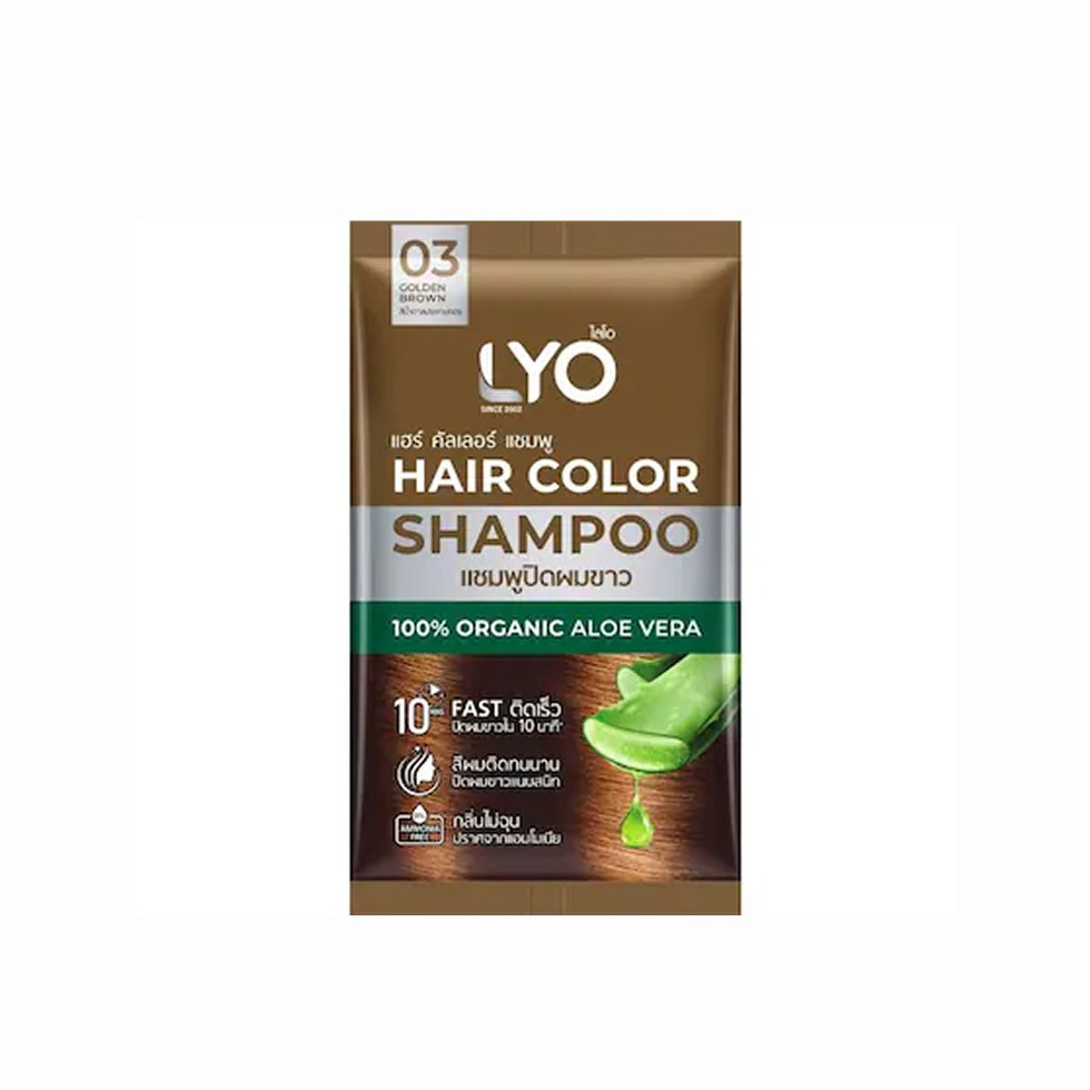 LYO hair color shampoo 30ml #03 Golden Brown