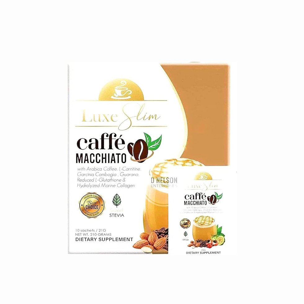 Luxe Slim Cafe Macchiato with Hydrolyzed Collagen & Glutathione 21g x 10 Sachets