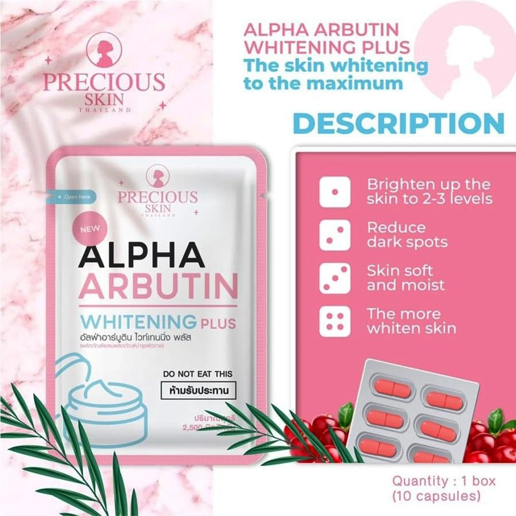 Precious Skin Alpha Arbutin Whitening 3 Plus Capsules